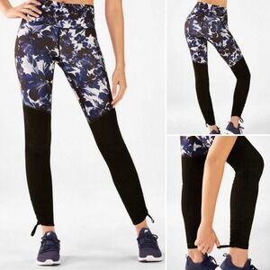 FABLETICS Cashel Foldover High Waist Workout Leggings NWT Black/ Blue XS